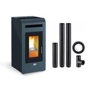 Poêle à granulés Canalisable Cayenne + tuyaux d'évacuation Poujoulat 16kW